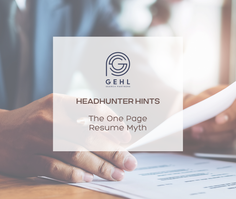 The One Page Resume Myth